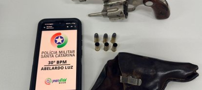 Jovem de Abelardo Luz é preso após efetuar disparos de arma de fogo em evento em Ipuaçu